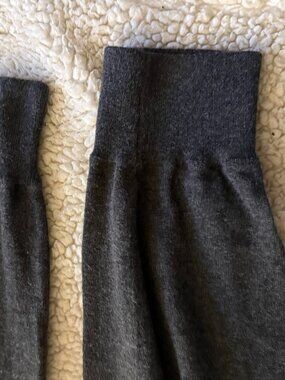 Kinross Cashmere Leggings / Knit Pants — Charcoal Grey — Size L